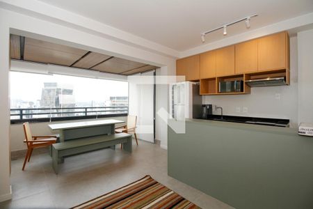 Sala e Cozinha de apartamento para alugar com 1 quarto, 44m² em Pinheiros, São Paulo