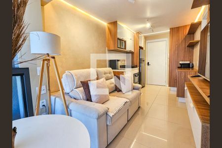 Sala/Cozinha de apartamento à venda com 1 quarto, 28m² em Brooklin, São Paulo