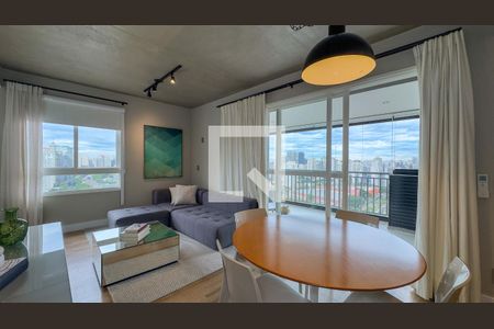 Sala e Cozinha de apartamento à venda com 1 quarto, 62m² em Cidade Monções, São Paulo