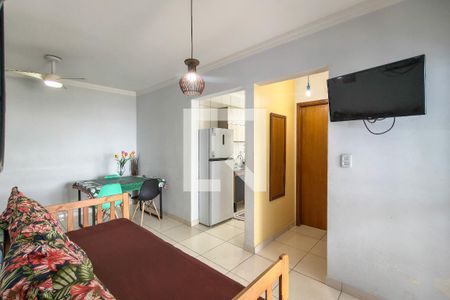 Sala de apartamento para alugar com 1 quarto, 74m² em Maracanã, Praia Grande