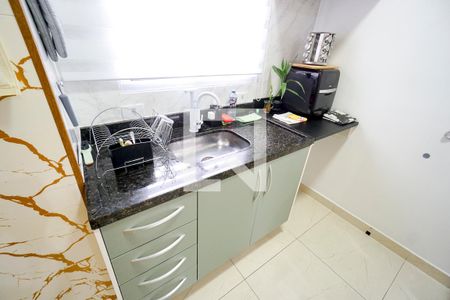 Sala e cozinha de apartamento à venda com 1 quarto, 32m² em Chácara Santo Antônio (zona Leste), São Paulo
