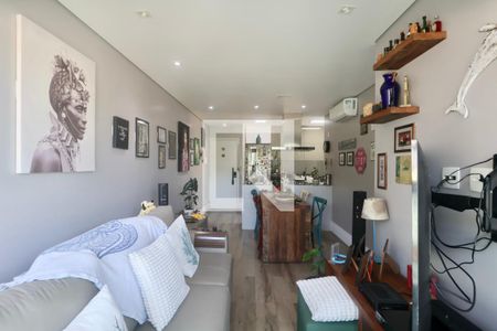 Sala de apartamento para alugar com 2 quartos, 58m² em Vila Julia, Guarujá