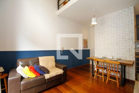 Sala e Cozinha de apartamento à venda com 1 quarto, 50m² em Jardim Paulista, São Paulo