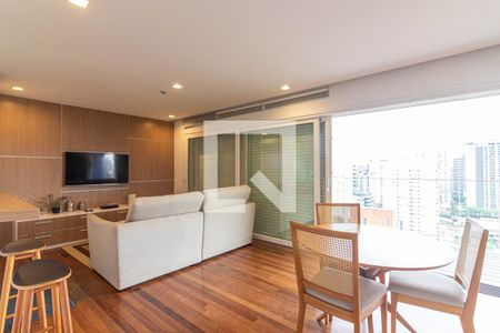 Sala de apartamento para alugar com 1 quarto, 90m² em Vila Olímpia, São Paulo