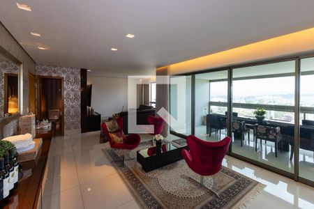 Sala de Estar  de apartamento à venda com 4 quartos, 201m² em Vila da Serra, Nova Lima