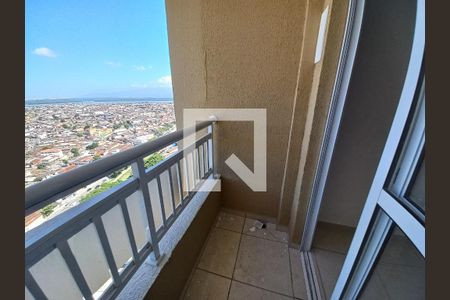 Varanda da Sala de apartamento para alugar com 2 quartos, 46m² em Parque Sao Vicente, São Vicente