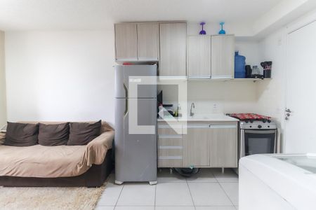 Sala - Cozinha de apartamento para alugar com 2 quartos, 32m² em Vila Carmosina, São Paulo