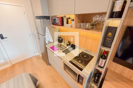Cozinha de kitnet/studio para alugar com 1 quarto, 22m² em Vila Mariana, São Paulo