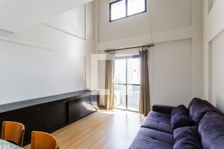 Sala de apartamento para alugar com 1 quarto, 54m² em Indianópolis, São Paulo