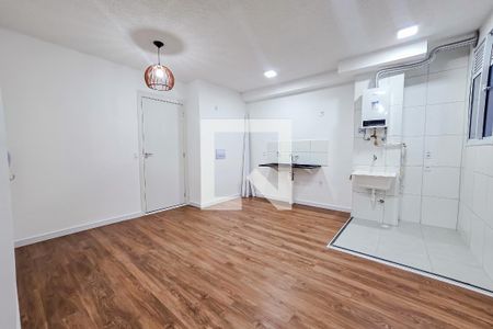 Sala/cozinha de apartamento para alugar com 1 quarto, 38m² em Jardim, Santo André