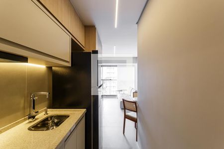 Sala/Cozinha de apartamento para alugar com 1 quarto, 35m² em Indianópolis, São Paulo