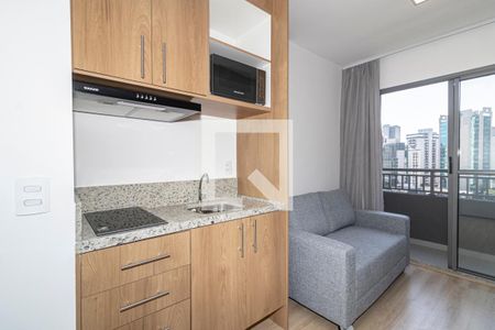 Cozinha de apartamento para alugar com 1 quarto, 25m² em Vila Nova Conceição, São Paulo