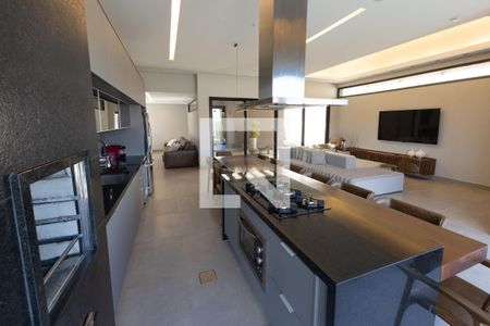 Sala de Jantar com Churrasqueira de casa de condomínio à venda com 4 quartos, 526m² em Alphaville - Lagoa dos Ingleses, Nova Lima