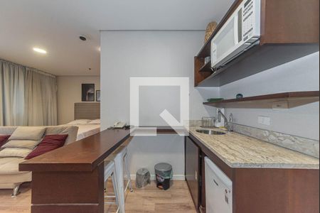 Cozinha de kitnet/studio à venda com 1 quarto, 29m² em Chácara Santo Antônio (zona Sul), São Paulo