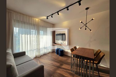 Sala de apartamento para alugar com 1 quarto, 51m² em Indianópolis, São Paulo