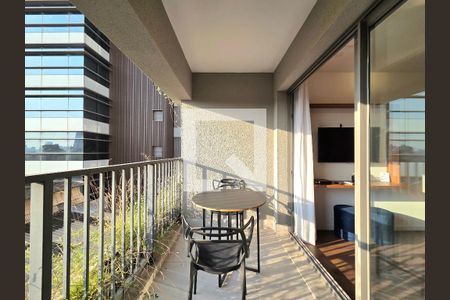 Varanda da Sala de apartamento para alugar com 1 quarto, 51m² em Indianópolis, São Paulo