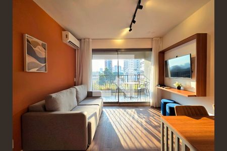 Sala de apartamento para alugar com 1 quarto, 51m² em Indianópolis, São Paulo