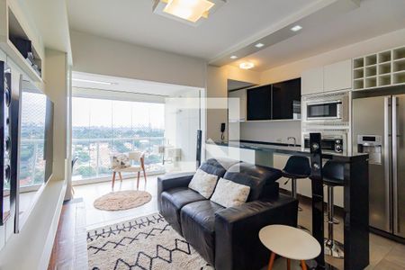 Sala/Cozinha de apartamento para alugar com 1 quarto, 51m² em Campo Belo, São Paulo