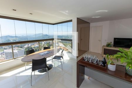 Varanda da Sala  de apartamento para alugar com 1 quarto, 56m² em Vila da Serra, Nova Lima