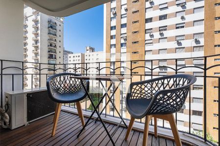 Sala/Cozinha - Varanda de apartamento à venda com 1 quarto, 42m² em Jardim Paulista, São Paulo