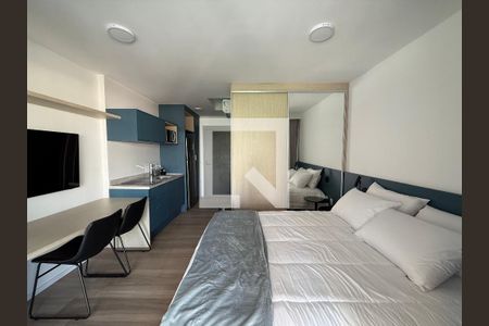 Cozinha/Quarto de kitnet/studio para alugar com 1 quarto, 31m² em Higienópolis, São Paulo