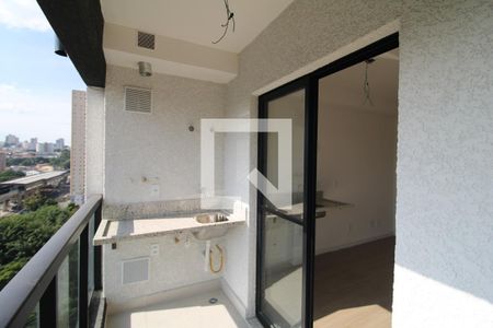 Sala / Cozinha - Varanda de kitnet/studio para alugar com 1 quarto, 26m² em Vila Dom Pedro Ii, São Paulo