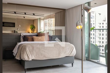 Sala/Quarto de apartamento para alugar com 1 quarto, 54m² em Vila Olímpia, São Paulo