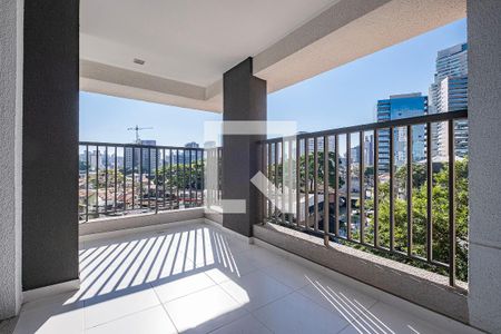 Sala/Cozinha - Varanda de apartamento para alugar com 1 quarto, 41m² em Pinheiros, São Paulo