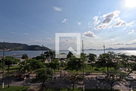 Vista da Varanda do Quarto e Sala de kitnet/studio para alugar com 1 quarto, 24m² em Aparecida, Santos