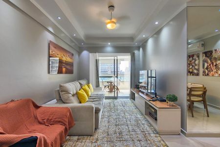 Sala de apartamento para alugar com 3 quartos, 116m² em Guilhermina, Praia Grande