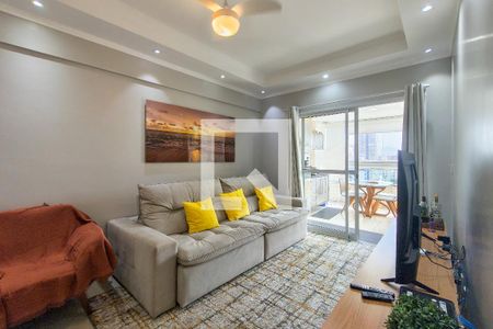 Sala de apartamento para alugar com 3 quartos, 116m² em Guilhermina, Praia Grande