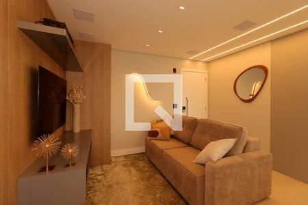 Sala de apartamento à venda com 3 quartos, 113m² em Vila Bastos, Santo André