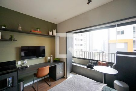 Sala e quarto de apartamento para alugar com 1 quarto, 24m² em Tatuapé, São Paulo