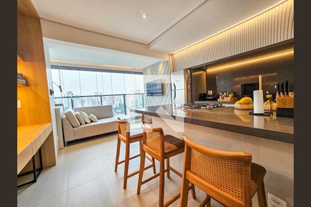 Sala/Cozinha de apartamento para alugar com 1 quarto, 39m² em Brooklin, São Paulo