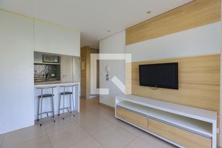 Sala de apartamento para alugar com 1 quarto, 37m² em Panamby, São Paulo