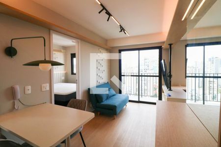 Sala / Cozinha / Escritório de kitnet/studio para alugar com 1 quarto, 39m² em Campo Belo, São Paulo