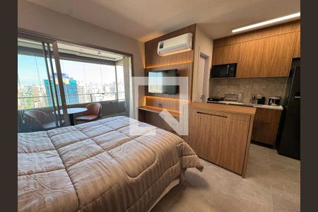 Sala/Quarto de apartamento à venda com 1 quarto, 30m² em Indianópolis, São Paulo
