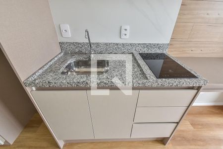 Sala/cozinha de apartamento para alugar com 1 quarto, 30m² em Liberdade, São Paulo