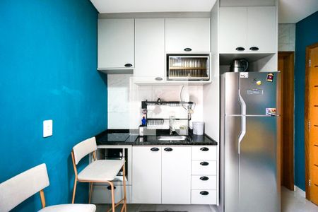 Sala e cozinha de apartamento para alugar com 1 quarto, 24m² em Vila Carrão, São Paulo