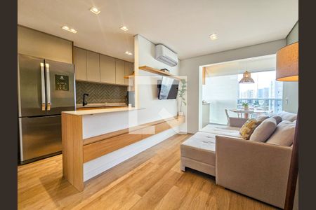 Sala/Cozinha de apartamento à venda com 1 quarto, 49m² em Vila Gertrudes, São Paulo