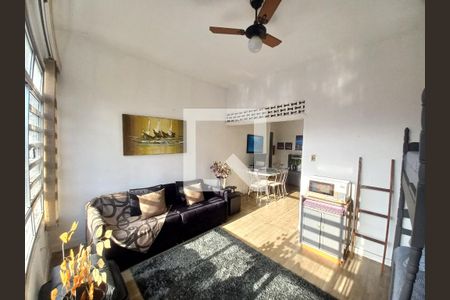 Sala Living de apartamento para alugar com 1 quarto, 44m² em Centro, São Vicente