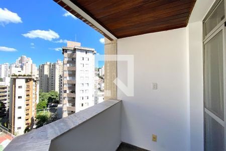 Varanda da Sala de apartamento para alugar com 3 quartos, 90m² em Santo Antônio, Belo Horizonte