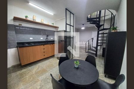 Cozinha de apartamento para alugar com 1 quarto, 65m² em Centro, São Vicente