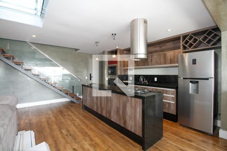 Sala e Cozinha de apartamento para alugar com 1 quarto, 105m² em Pinheiros, São Paulo