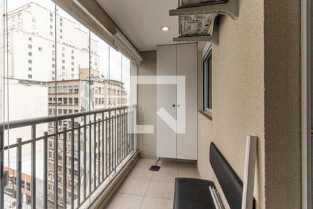 Varanda da Sala de apartamento à venda com 1 quarto, 41m² em Centro Histórico de São Paulo, São Paulo