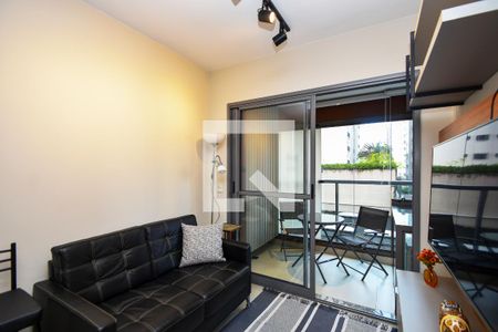 Sala de estar de kitnet/studio para alugar com 1 quarto, 28m² em Jardim Paulista, São Paulo
