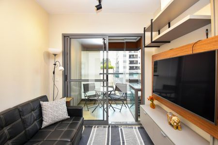 Sala de estar de kitnet/studio para alugar com 1 quarto, 28m² em Jardim Paulista, São Paulo
