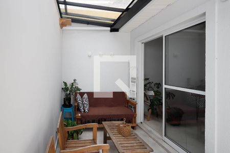 Varanda da Sala  de casa de condomínio para alugar com 3 quartos, 110m² em Vila Santos, São Paulo