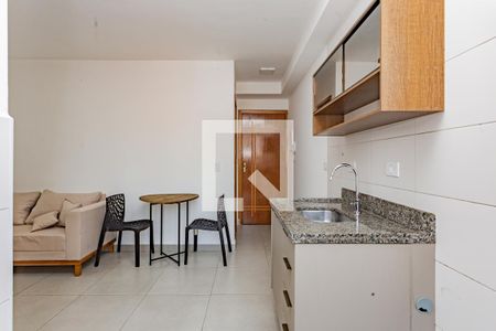 Cozinha de apartamento para alugar com 1 quarto, 32m² em Vila Brasilio Machado, São Paulo