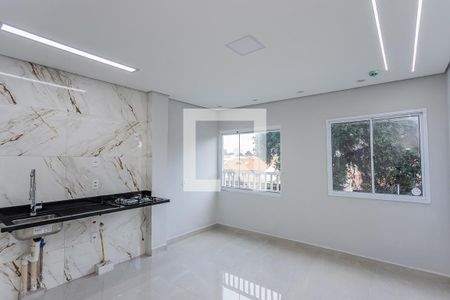 Sala e cozinha de apartamento para alugar com 1 quarto, 34m² em Vila Pereira Barreto, São Paulo